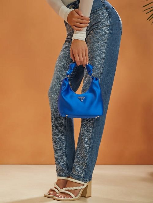 Guess Velina Satin Hobo Bag Galbeni | GUESS-SN29146