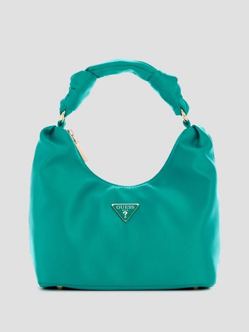 Guess Velina Satin Hobo Bag Gri | GUESS-SN29153