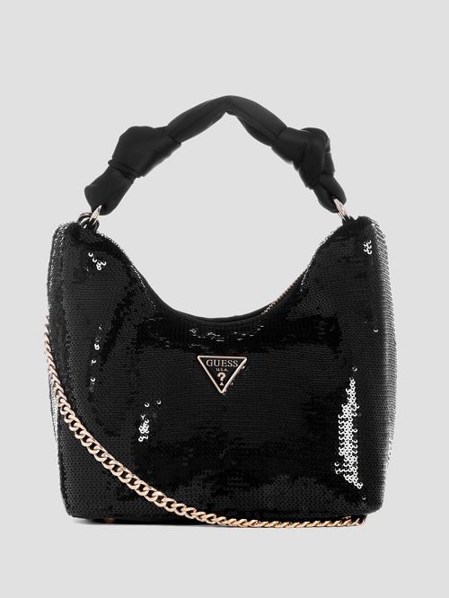 Guess Velina Sequin Hobo Bag Negrii | GUESS-SN29112