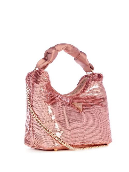 Guess Velina Sequin Hobo Bag Roz Aurii | GUESS-SN29124
