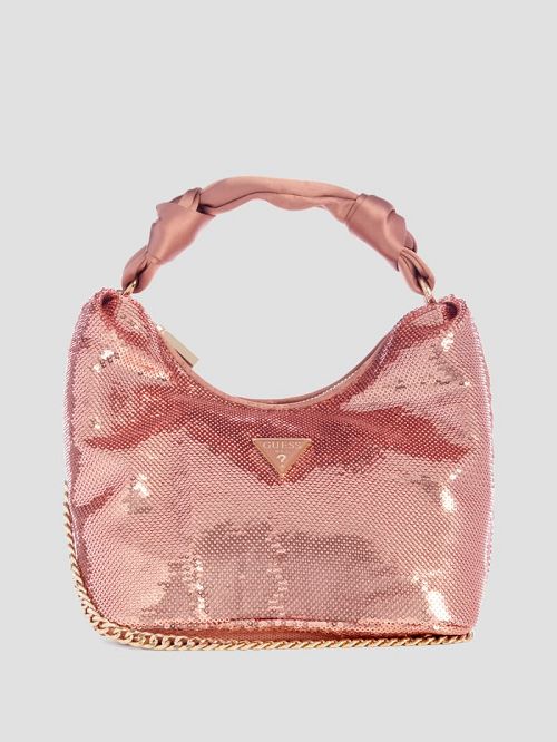 Guess Velina Sequin Hobo Bag Roz Aurii | GUESS-SN29124