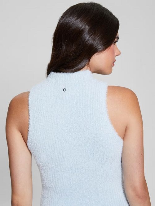 Guess Vero Fuzzy Sweater Dress Albastri | GUESS-SN27017