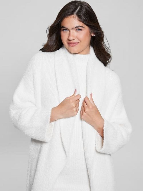 Guess Vero Oversized Mini Cardigan Coat Albi | GUESS-SN27817