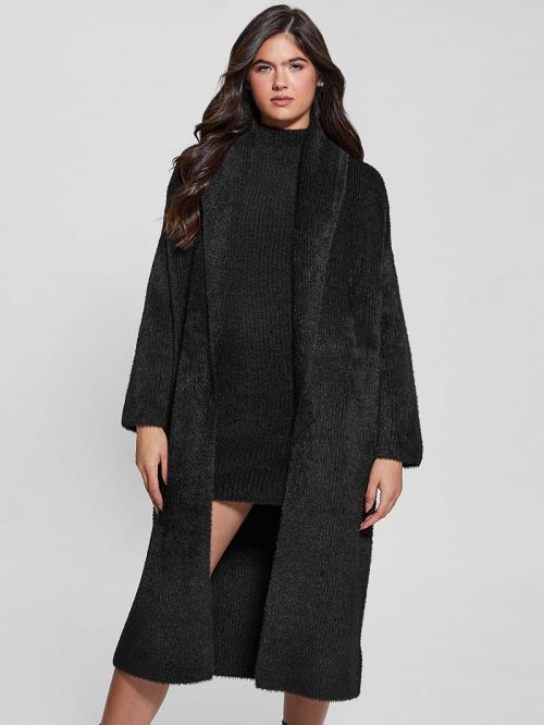 Guess Vero Oversized Mini Cardigan Coat Negrii | GUESS-SN28040