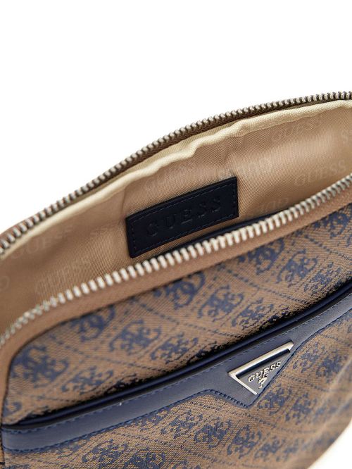Guess Vezzola Jacquard Flat Crossbody Albastri | GUESS-SN31724