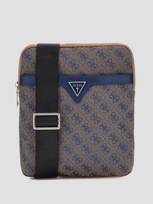 Guess Vezzola Jacquard Flat Crossbody Albastri | GUESS-SN31724