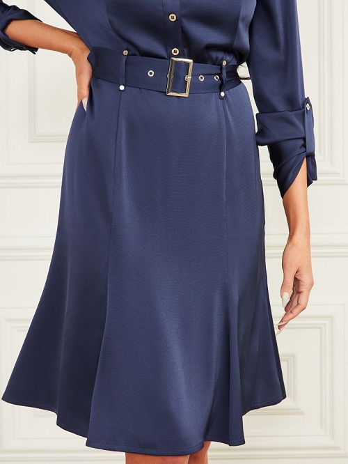 Guess Victoria Belted Shirt Dress Albastri | GUESS-SN26896