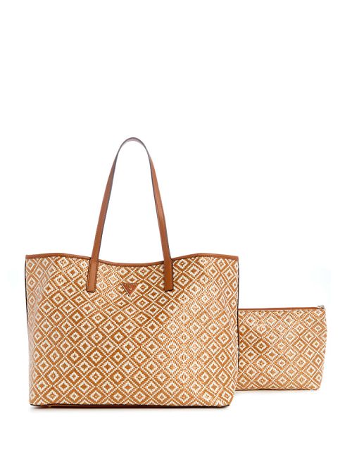 Guess Vikky Straw Tote Set Maro | GUESS-SN29416