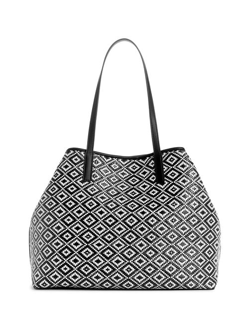 Guess Vikky Straw Tote Set Negrii | GUESS-SN29436