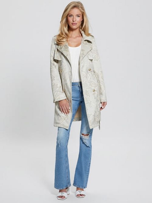 Guess Vilma Faux-Suede Trench Coat Bej | GUESS-SN28044