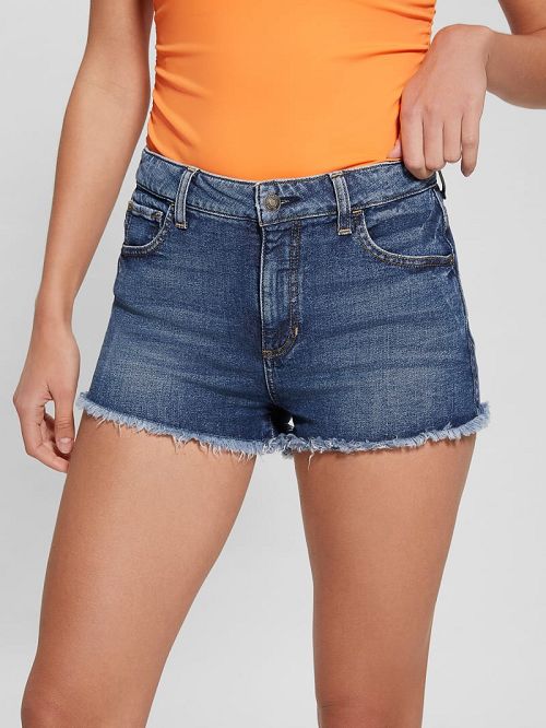 Guess Vintage-Inspired Denim Mom Shorts Albastri | GUESS-SN28123