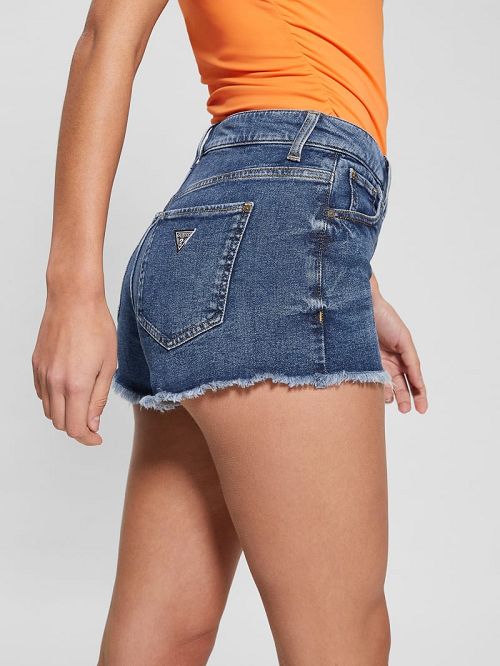 Guess Vintage-Inspired Denim Mom Shorts Albastri | GUESS-SN28123