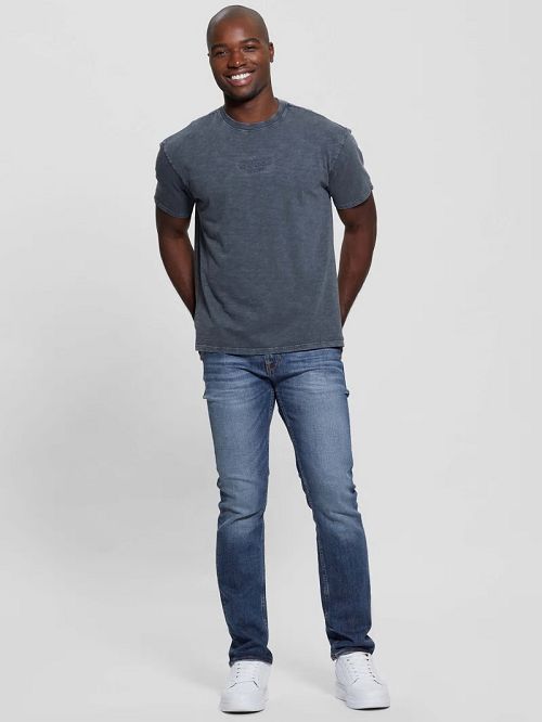 Guess Vintage Wash Crewneck Tee Albastri | GUESS-SN30679
