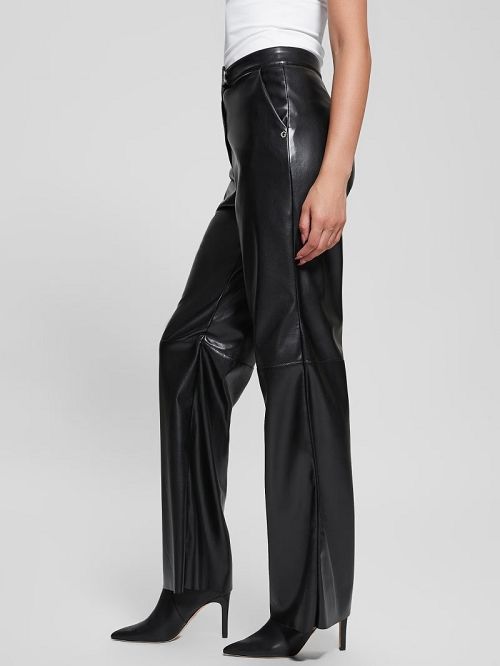 Guess Vixen Faux-Leather Pants Negrii | GUESS-SN28237