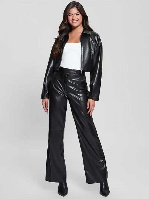 Guess Vixen Faux-Leather Pants Negrii | GUESS-SN28237