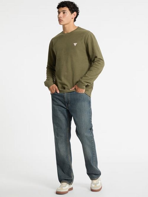 Guess Waffle-Knit Mini Triangle Long-Sleeve Tee Verzi | GUESS-SN31053