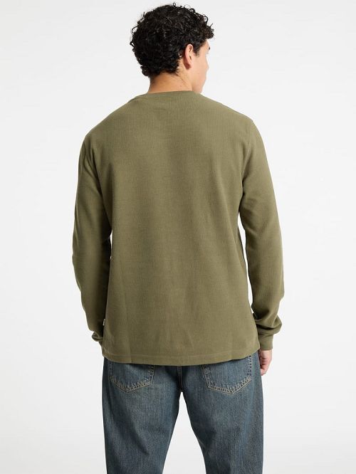 Guess Waffle-Knit Mini Triangle Long-Sleeve Tee Verzi | GUESS-SN31053
