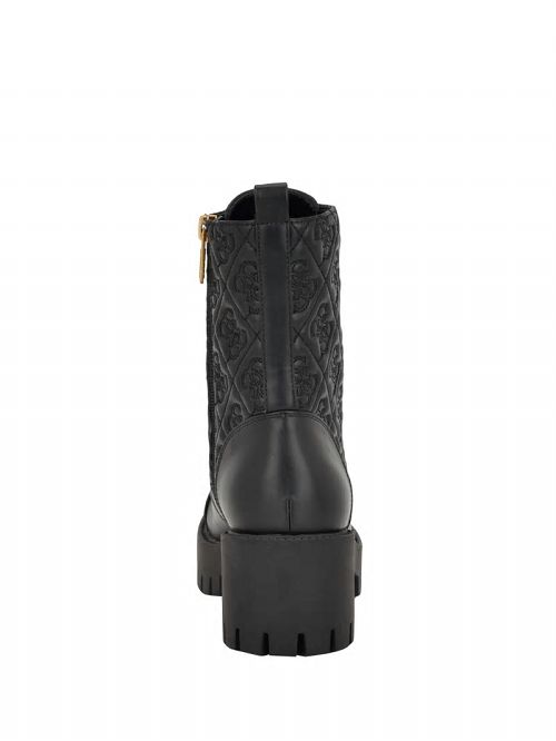 Guess Waite Embossed Lace-Up Moto Boots Negrii | GUESS-SN29913