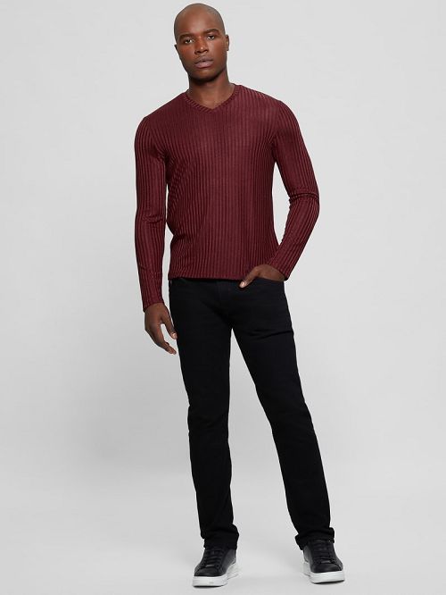 Guess Warehouse V-Neck Knit Tee Rosii | GUESS-SN30615