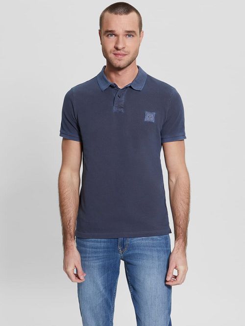 Guess Washed Polo Albastri | GUESS-SN31171
