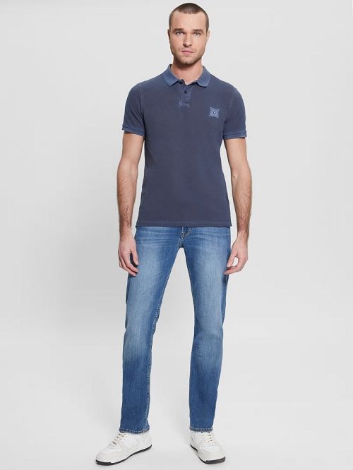 Guess Washed Polo Albastri | GUESS-SN31171