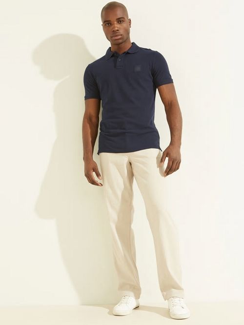 Guess Washed Polo Albastri | GUESS-SN31206