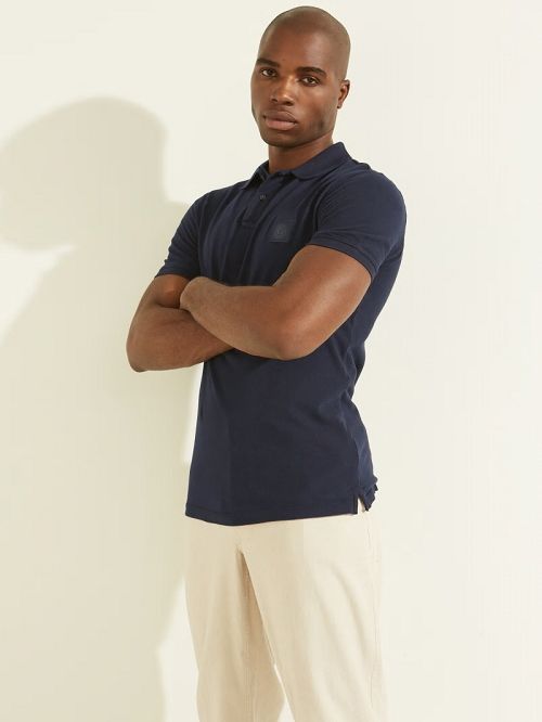 Guess Washed Polo Albastri | GUESS-SN31206
