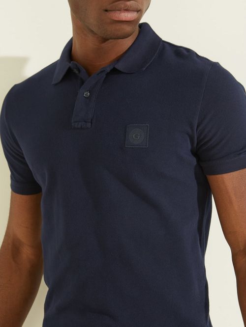 Guess Washed Polo Albastri | GUESS-SN31206
