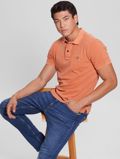 Guess Washed Polo Portocalii | GUESS-SN31203