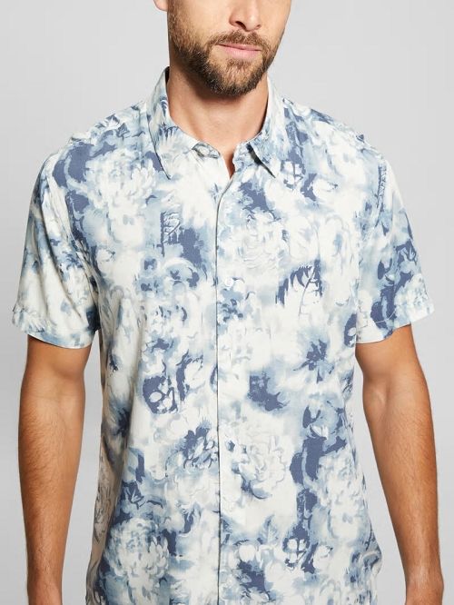 Guess Wayco Sateen Floral Shirt Albastri | GUESS-SN31252