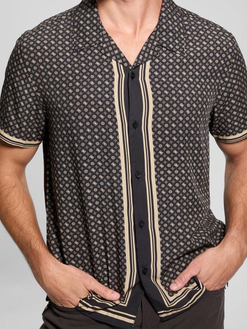 Guess Wayco Sateen Peony Shirt Negrii | GUESS-SN31330