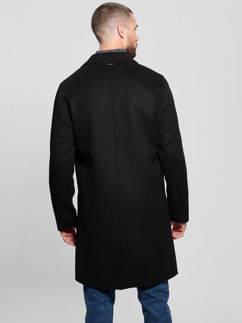 Guess Wool-Blend Double-Breasted Coat Negrii | GUESS-SN30795