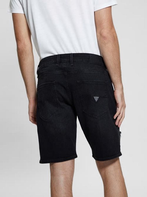Guess Wyatt Destroyed Black Shorts Negrii | GUESS-SN31347