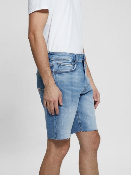 Guess Wyatt Destroyed Shorts Albastri | GUESS-SN30376