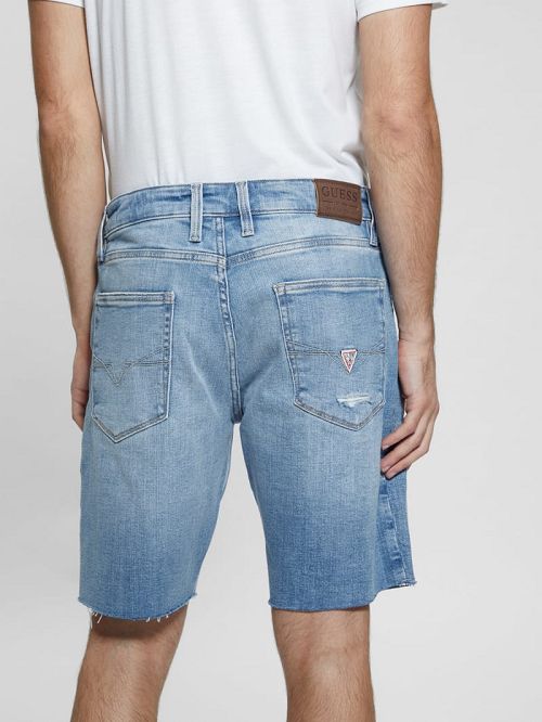 Guess Wyatt Destroyed Shorts Albastri | GUESS-SN30414