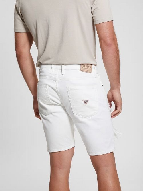 Guess Wyatt Destroyed White Shorts Albi | GUESS-SN31352