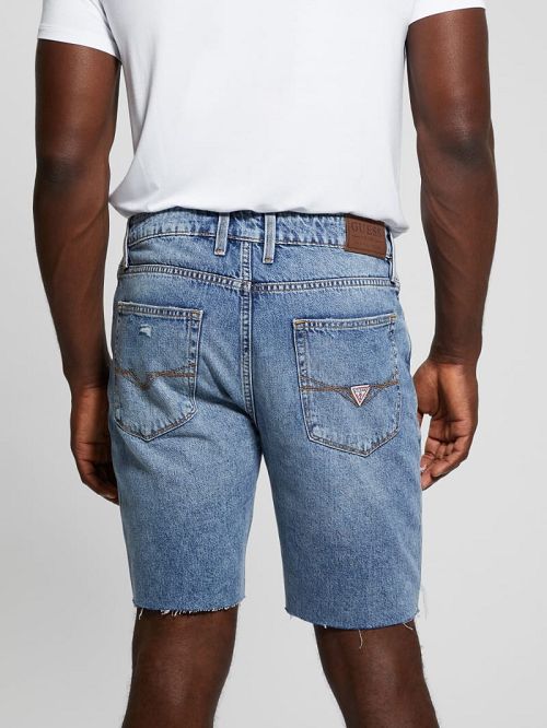 Guess Wyatt Distressed Denim Shorts Albastri | GUESS-SN30424