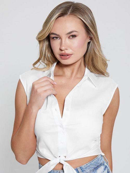 Guess Yalina Tie-Front Top Albi | GUESS-SN27606