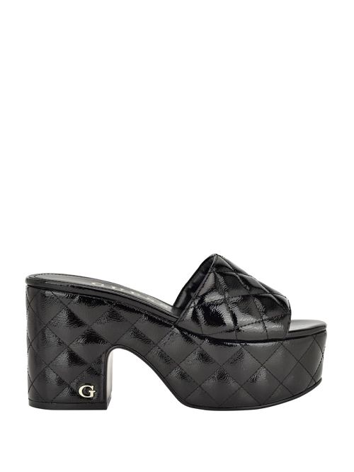 Guess Yanni Quilted Platform Mules Negrii | GUESS-SN29676