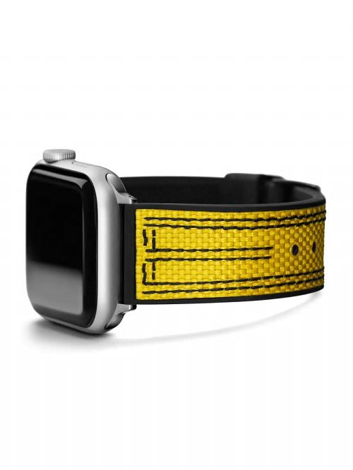 Guess Yellow and Black Woven 42-45 mm Band for Apple Watch® Galbeni | GUESS-SN31625