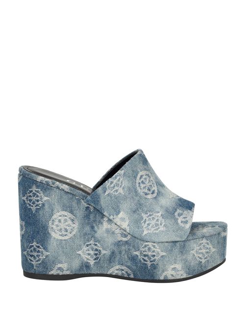 Guess Yenise Denim Platform Wedges Albastri | GUESS-SN29839