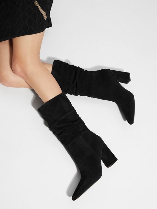 Guess Yeppy Suede Slouch Booties Negrii | GUESS-SN29916