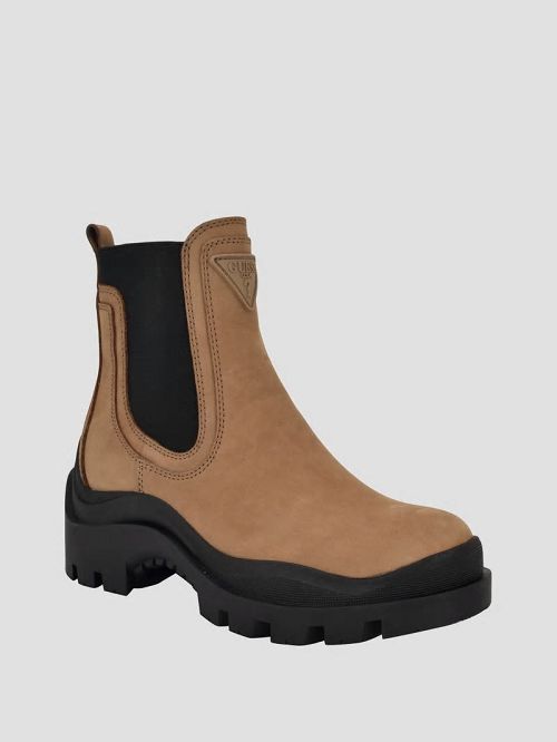 Guess Yesses Signature Chelsea Booties Bej | GUESS-SN29954