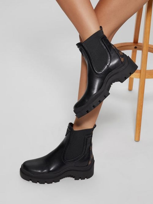 Guess Yesses Signature Chelsea Booties Negrii | GUESS-SN29937