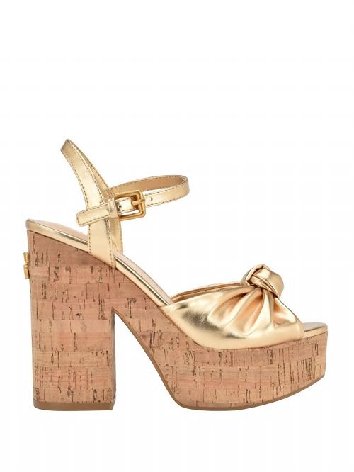 Guess Yipster Platform Heeled Sandals Aurii | GUESS-SN29734