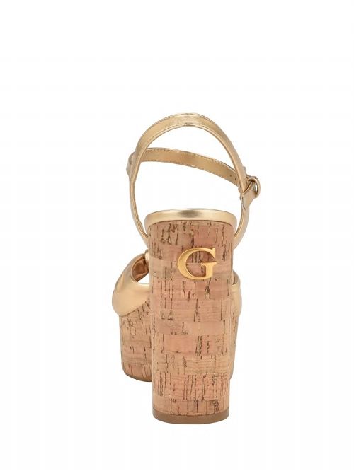 Guess Yipster Platform Heeled Sandals Aurii | GUESS-SN29734