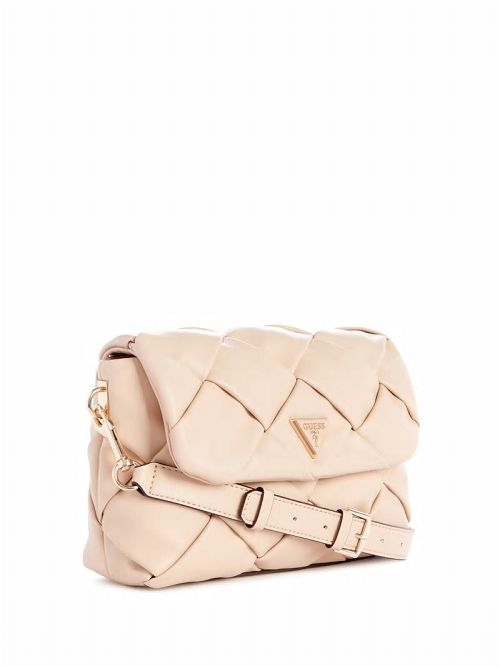 Guess Zaina Woven Shoulder Bag Roz | GUESS-SN28775