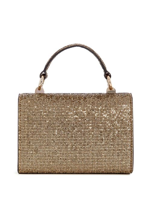 Guess Zalina Mini Glitter Top-Handle Bag Aurii | GUESS-SN28669