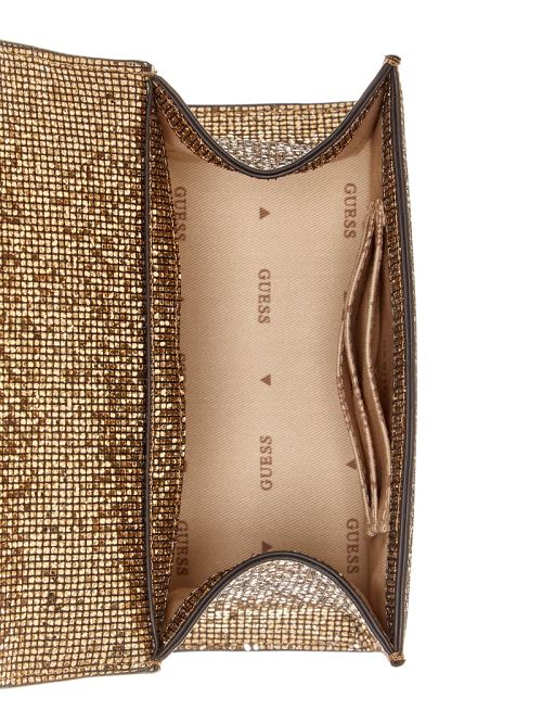 Guess Zalina Mini Glitter Top-Handle Bag Aurii | GUESS-SN28669
