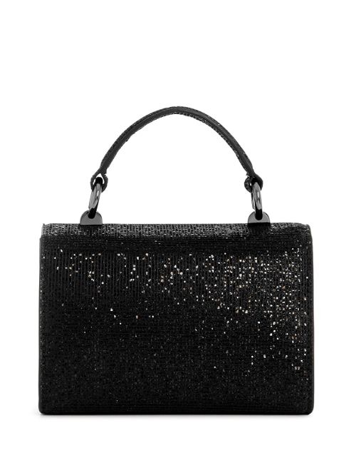 Guess Zalina Mini Glitter Top-Handle Bag Negrii | GUESS-SN28672
